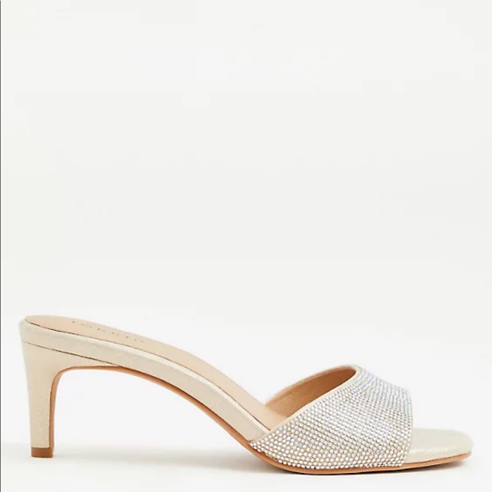 💕SOLD💕 Torrid GOLD RHINESTONE SQUARE TOE MULE size 7 - Picture 2 of 5